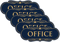 All Quality Designer Office Sign | Easy Installation - Blue/Gold - Medium (5 Pack)