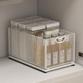 GC Pull out Cabinet Organizer Fixed with Adhesive Nano Film Heavy Duty Slide out Pantry Shelves Drawer Storage under sink organizer Sliding Mesh Cabinet Basket with Handle for Kitchen (Large)