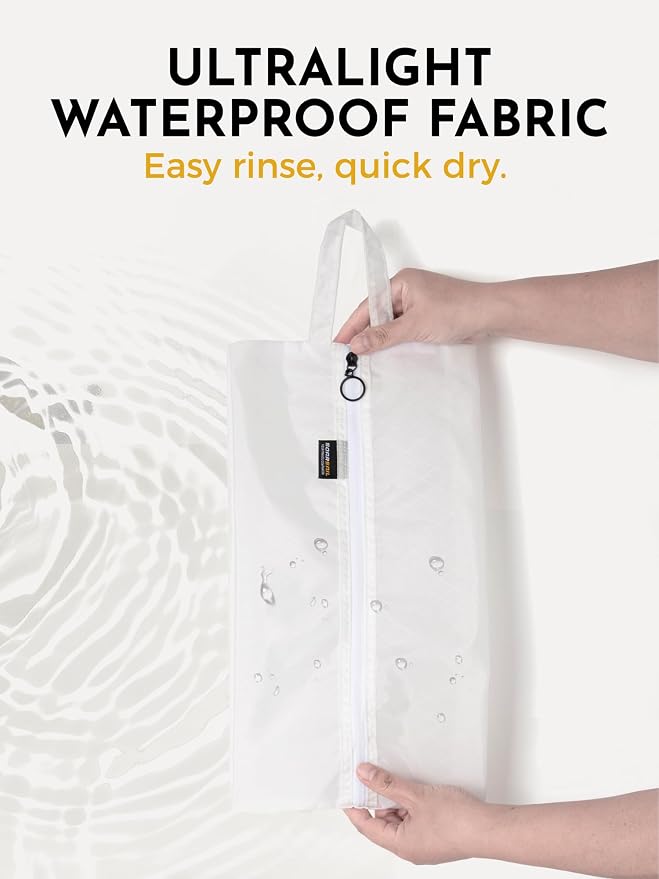 2 Pack Shoe Bags for Travel, Water-Resistant Organizers, White | 100D Composite Nylon, Translucent Design, Large Capacity, Odor and Dust Protection For Gym, Soccer, Golf, Tennis, Baseball