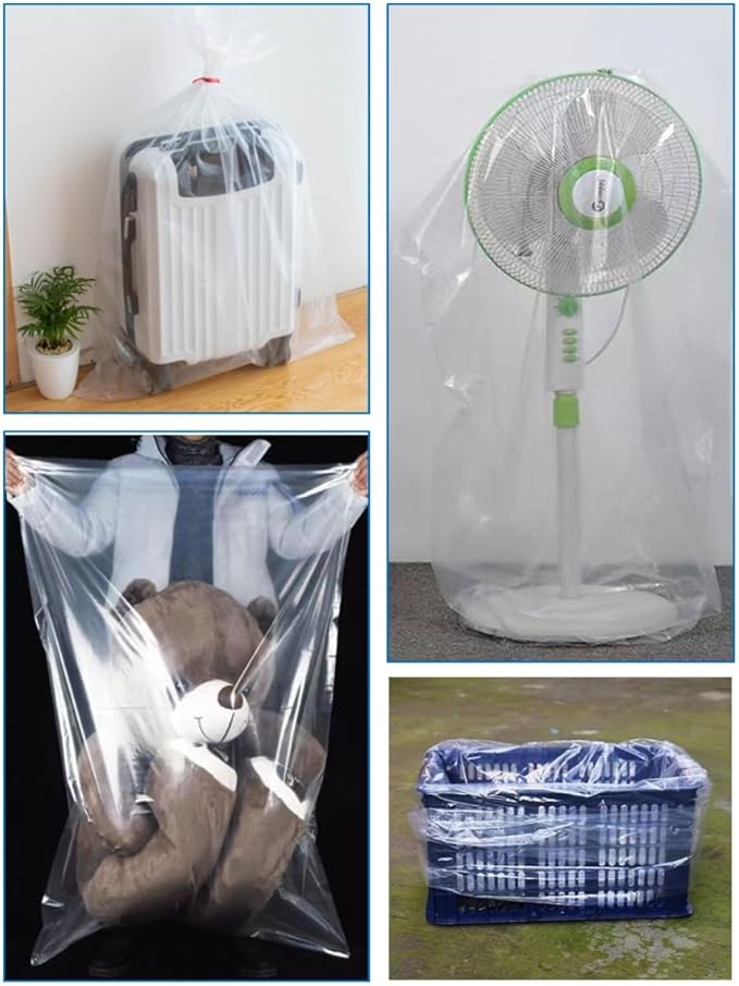 Large Storage Bags 55 x 63 inches Jumbo Plastic Moving Bags for Big Luggage, Furniture, Industry Equipments, Business and Agriculture Use (10 pcs)