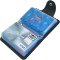 Soft Leather Credit Card Holder for Men & Women Bank Card Case with 24 Durable Plastic Insert Slots Slim Pocket Wallet ID Card Organiser Business Card Case Purse (Black)