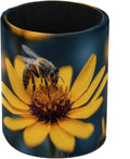 Leather Pen Holder for Desk, Honeybee Pencil Cup Pen Organizer Makeup Brush Holder for Office Home Kids Countertop Desk Accessory Storage