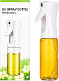 Oil Sprayer for Cooking 230ml Glass Olive Oil Spray Bottle, Refillable Oil Sprayer for Air Fryer, Salad, Baking & BBQ, Kitchen Gadget (White Lid)