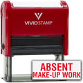 Absent Make-up Work Teacher Self Inking Rubber Stamp (Red Ink) - Medium