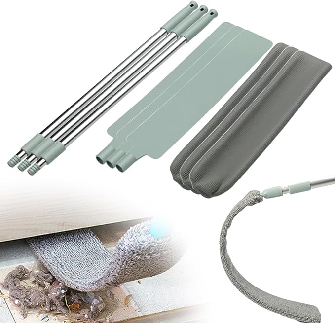 2026 Upgrade Retractable Gap Dust Clean, Extendable Duster Cleaning Tool for Hard-to-Reach Areas, Washable Dusting Brush for Ceiling Blinds Under Furniture (3)