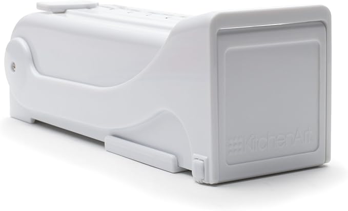 KitchenArt Buttermate Butter Cutter Slicer, Measuring Dispenser and Keeper, White