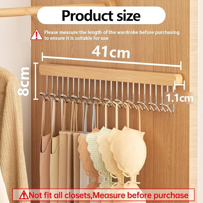 2 pack 16.2 inch valet rods for closets, extendable and pull-out wardrobe pole for belt hangers,tie hangers,bra organizer, closet extender hanging rod with 12 metal hooks, closet valet rod slide out