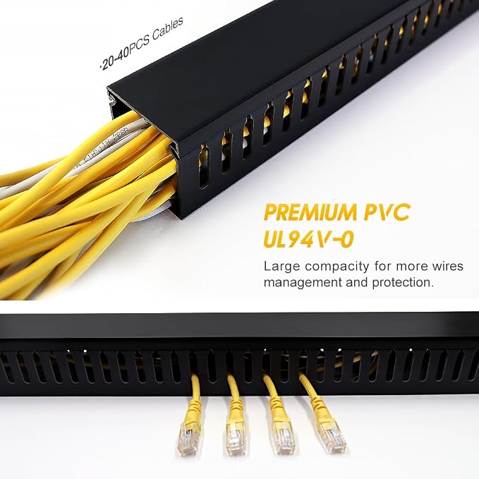 Cable Raceway, 95" Open Slot Cable Management Kit 4PCS 23.6" X 1.97" X 2.4"
