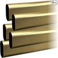 60" Satin Brass Oval Closet Rod | Heavy Duty Wardrobe Clothes Pole | 5 Pack