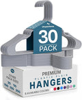 Utopia Home Plastic Hangers 30 Pack – Space Saving Clothes Hanger Grey | Durable & strong | Closet organizer & storage | Ideal for apartments, dorms & stocking stuffers