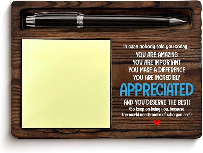 Office Sticky Note Holder Appreciation Gifts for Coworkers Employees Teammate You are Appreciated Self-Stick Note Pad Holders Office Cubicle Decor