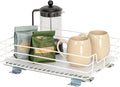 Household Essentials Painted Steel Pull-Out Pantry Basket, White