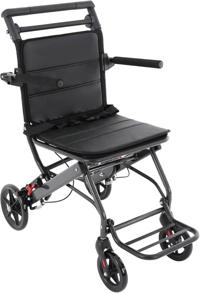 Lightweight Transport Wheelchair, Lift Transfer Chair, Portable Traveling Wheelchair, Portable Foldable Trolley for Solve The Mobility Problems