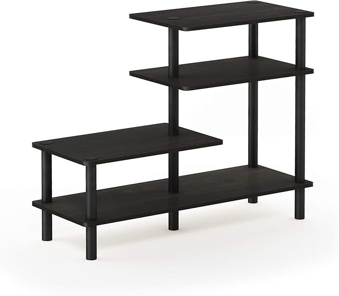 Furinno Turn-N-Tube 3-Tier Side Display Rack, Espresso/Black