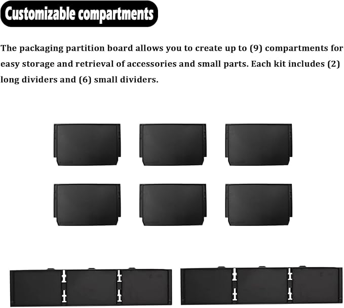 48-22-8473 For Milwau-kee Packout Dividers | Packout 3 Drawer Dividers Tool Box (Black-3 Pack)