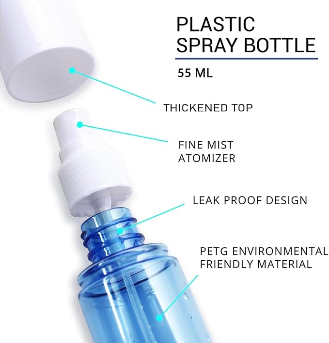 YOCASII 3PCS Alcohol Spray Bottle, 1.9oz Travel Containers, Mini Spray Bottle and Travel Spray Bottles, Fine Mist Spray Bottles for Hair Spray, Toners & Face