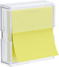 SMART&COOL Magnetic Pop-Up Note Dispenser for 3 x 3 in Accordion-Style Sticky Notes, Sticky Note Holder for Fridge, File Cabnets or Office Supplies, 1Pack, Clear (Notes Not Included)