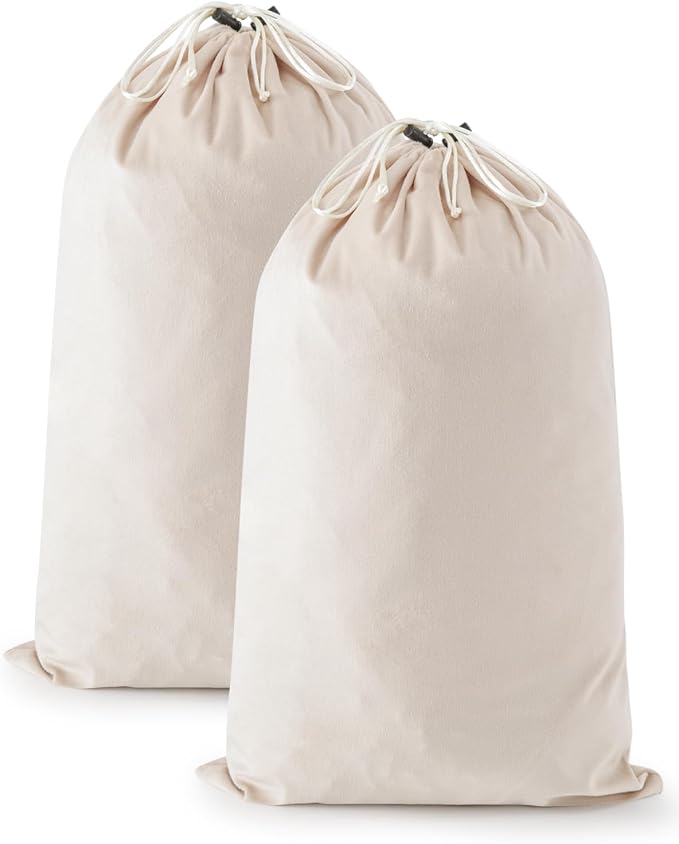 2 Pcs Shoe Bags for Travel, Large Boot Bag, Beige, 21.2x13.3 Inch | Washable & Reusable Travel Shoe Bags, Dustproof Shoe Bags with Drawstring Closure, Suitable for Travel, Home Storage