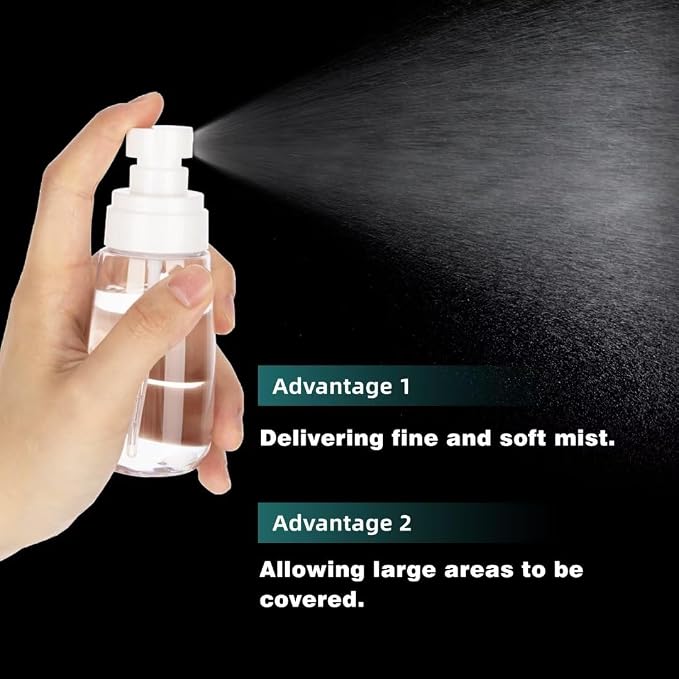 3pack Small Spray Bottle, 2oz Clear Mini Fine Mist Spray Bottles, Empty Portable Travel Refillable Containers for Cosmetic, Perfume, Makeup, Outdoor Daily Use