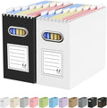 Oterri Cardboard File Organizer Box for Hanging File Folders Letter Size,File Box for Computer Desk,File Cabinet,Working Home,Office,Classroom (Black+White, Letter Size - 2 Packs)