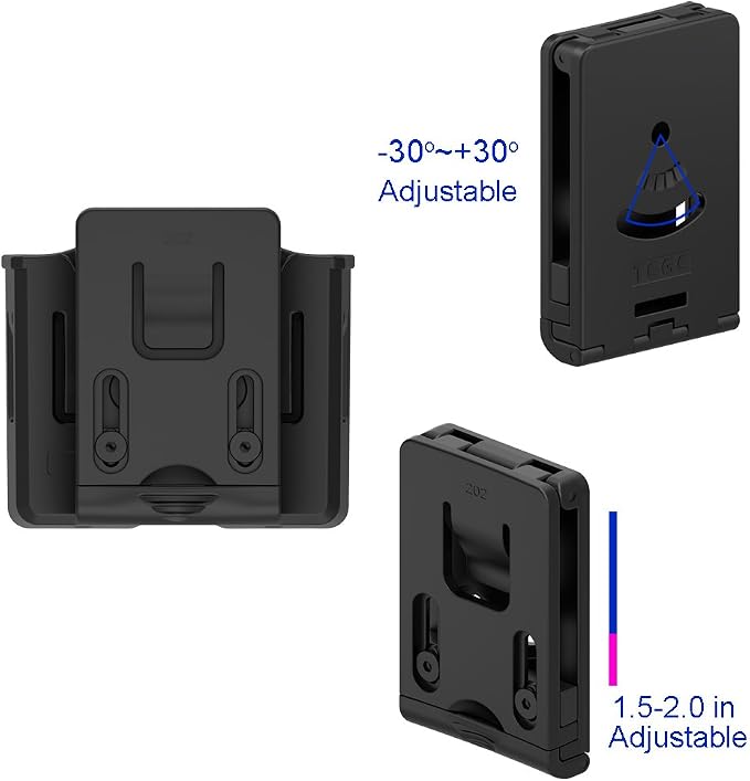 Universal Double Magazine Pouch, 9mm .40 Double Stack Mag Holder | Adjustable Retention Cant,Tactical Polymer Ammunition Holster for Quick Pull Duty Use, 1.5''-2'' Belt Clip