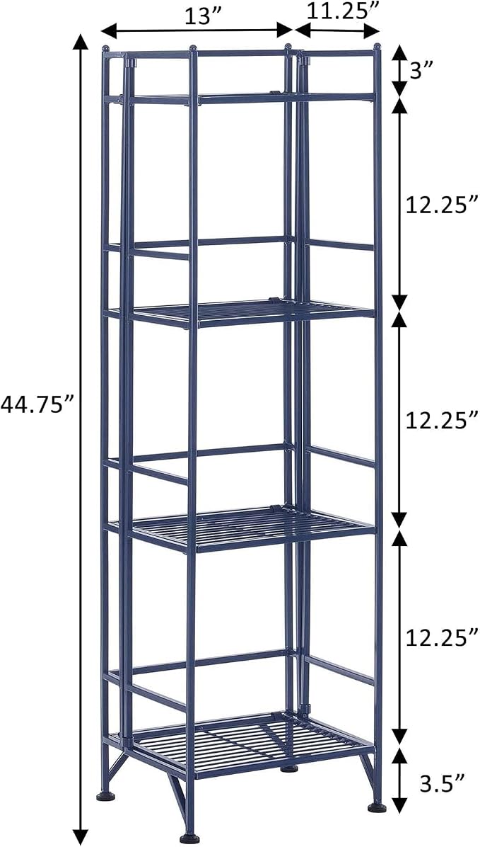 Convenience Concepts Xtra Storage 4-Tier Folding Metal Shelf, Lime