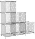 UNKU Cube Storage Organizer, 6 Cube Closet Organizer Storage Shelves, DIY Stackable Bookcase, Clothes Organizer Shelf for Closet, Bedroom, Living Room, Cabinet, Home, Office, Translucent