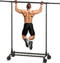 Clothing Garment Rack Capacity 550LBS Rolling Clothes Rack on Wheels - Heavy Duty Commercial Storage Organizer - Mobile Clothes Rack with Multifunctional Design (Black)