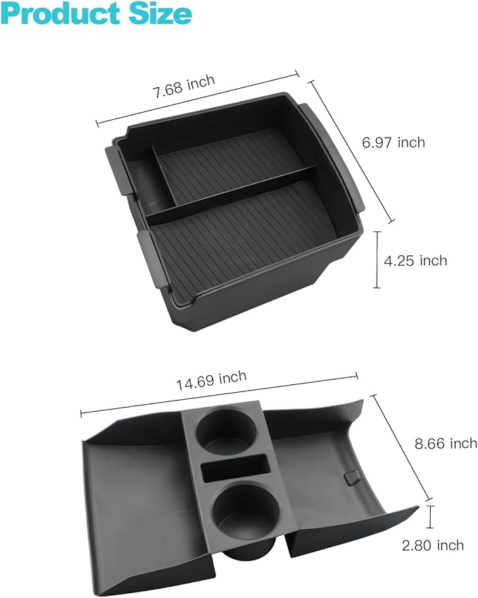 CDEFG 3Pcs for 2026 Hyundai Tucson Center Console Organizer, for 2025 2026 Hyundai Tucson (Hybrid/Limited) Accessories Middle Console & Lower Console Organizer Tray Storage Box
