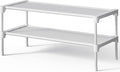 Kitsure Shoe Rack - Non-Woven Shoe Rack Shelf, Shoe Organizer for Closet, Entryway, Garage & Corridor, Stackable Shoe Shelves, 27.5" Wide - 2 Tier, White