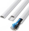 ZhiYo 85in Cord Covers for 1-2 Wires on Wall, D-Shaped 1" W x 0.4" H, White | Curved Design, Low-Profile Cord Hider, Self-Adhesive Cable Management Raceway for Wall-Mounted TV Wires, 6 Pack (14.2" Each)