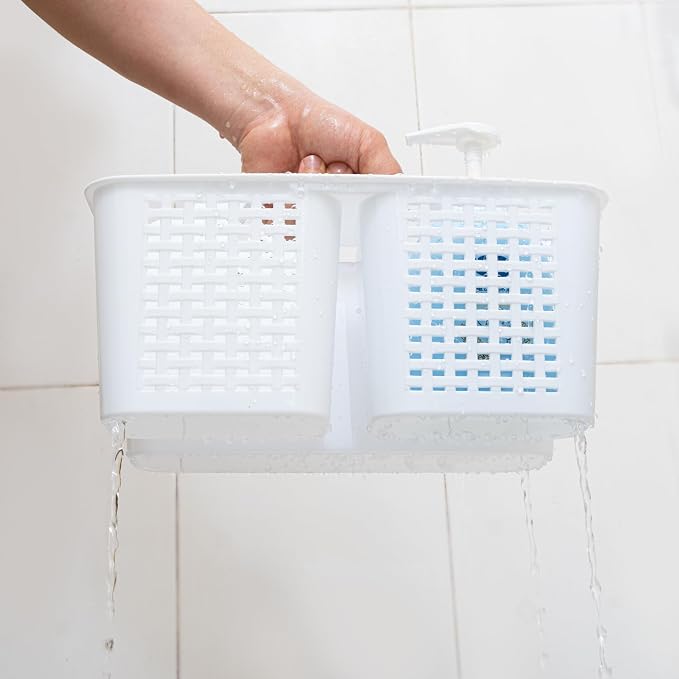 Tiawudi Portable Shower Caddy, Caddy Organizer with Handle, Plastic Shower Basket Hold Soap, Shampoo, Hair Supplies and Beauty Products, Cleaning Supplies Organizer for Home, Dorm, Shelf and Cabinet