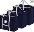 3 Pack Different Size Large Storage Bags, Heavy Duty Storage Bags, Large Moving Bags, Space Saving, Storage Tote Bag, Organizing Bedroom, with Reinforced Handles & Double Zippers (Blue)