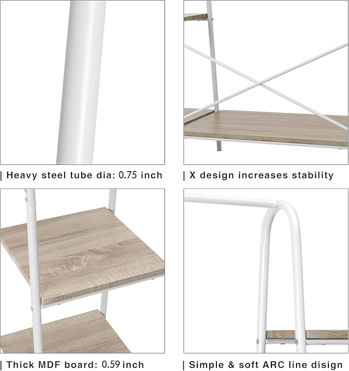 Finnhomy Clothes Rack for Hanging Clothes Freestanding Clothing Rack with 6 Wood Storage Shelves & 2 Rods Heavy Duty Garment Rack Portable Wardrobe Closet Organizer for Bedroom Closet Boutique,White