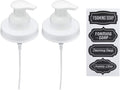 Jarmazing Products Mason Jar Foaming Soap Dispenser Lids - Includes Waterproof Stickers! - White - 2 Pack