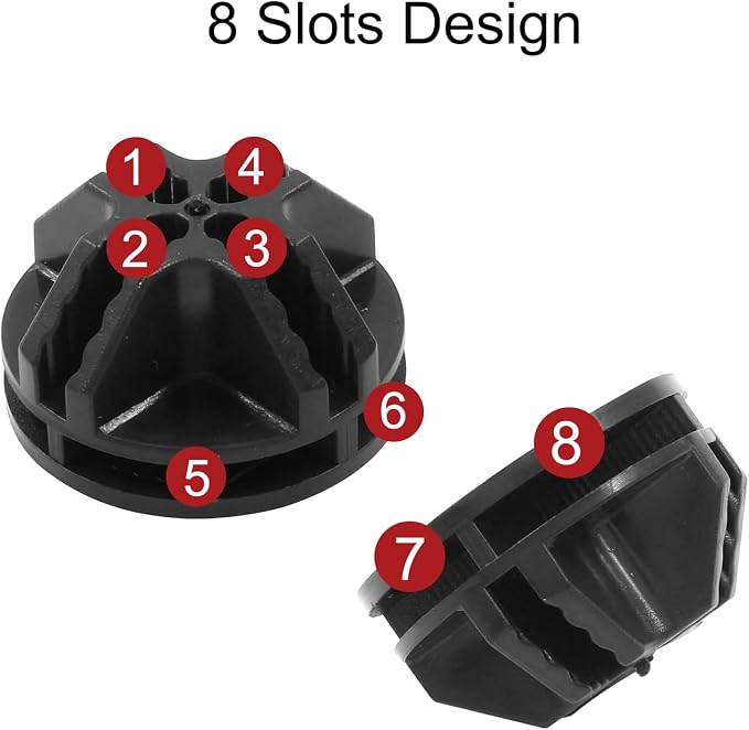 20 Pcs Wire Cube Connectors for Modular Storage Shelving (Black) | Durable ABS Plastic, 8-Slot Multi-Directional Design, Fits 3.5mm Panels, Reusable Connectors, for Wire Cube Shelving
