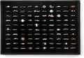 Large Jewelry Organizer for Drawer Insert Velvet Stackable Jewelry Trays for Earring Necklace Bracelet Ring Display (Black, Ring 100 Slots)