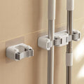 Broom Holder Wall Mount Mop and Command Broom Hanger Organizer Wall Mount Self Adhesive (Single clip+double clip)