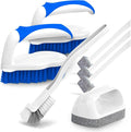 Holikme 7 Pack Deep Cleaning Brush Set, Scrub Brush, Grout Brush, Pool Brush, Scrub Pads with Scraper Tip Scouring Pads, for Pool Walls, Bathroom, Floor, Bike, Tub, Shower and Kitchen Surface (Blue)
