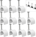 Cable Clips 10mm Nail in Cable Clip 1000 Pcs Cable Wire Clips Cable Tacks Coax Clips Speaker Wire Clips Cable Nails for Cords Cable Clamps Ethernet Cable Clip RG6 RG59 CAT6 RJ45