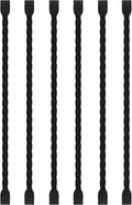 6 PCS 6-Inch Silicone Cable Ties Dia 5mm Reusable Steel-Core Rubber Twist Ties Bendable Cable Ties for Bundling and Holding, All Purpose Cord Tie for Indoor and Outdoor (Black)
