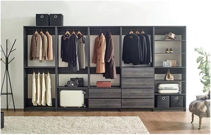 Maykoosh Closet System Organizer - Customizable Walk-in Wardrobe Storage Black/Model ABCDE 5 Closet
