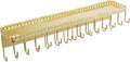 MyGift 15 Inch Wall Mounted Gold Tone Metal Jewelry Organizer & Display Shelf with Vintage Lace Design, Hanging Perfume Storage and 26 Hook Necklace Hangers