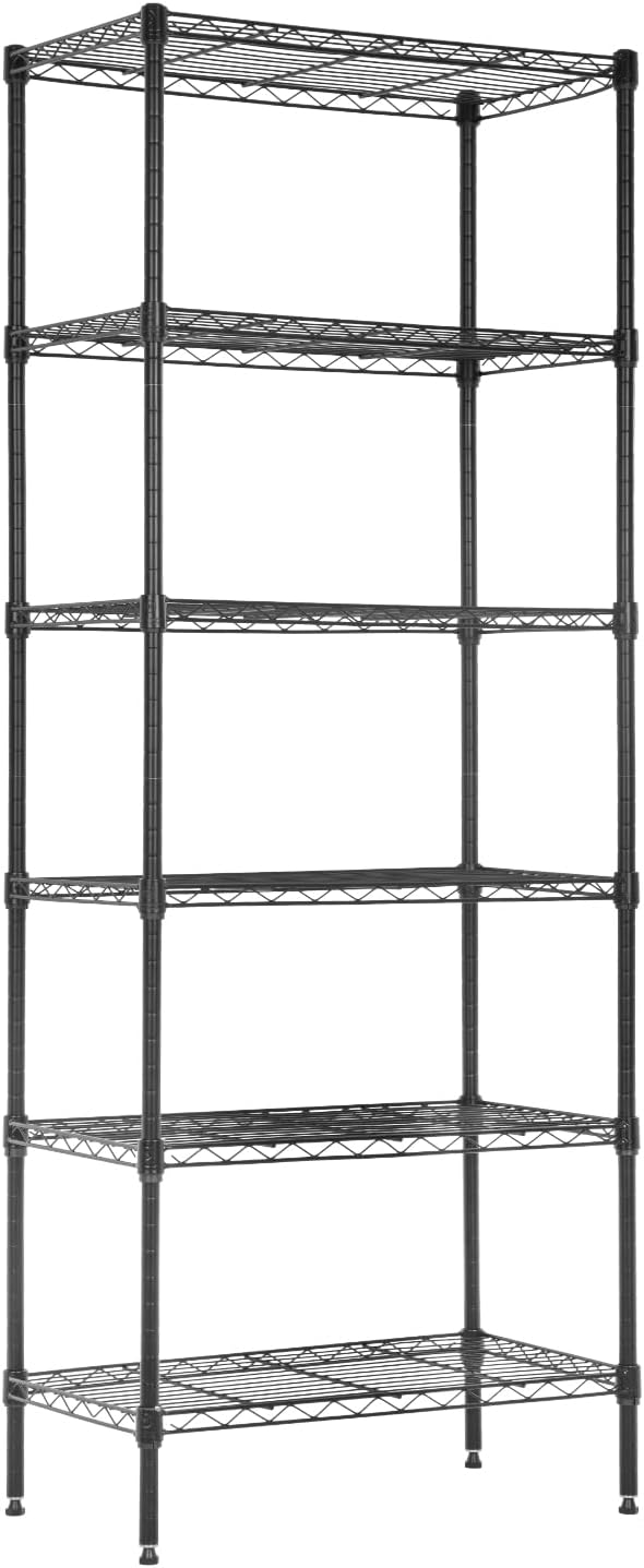 Meet perfect 6-Tier Wire Shelving Unit, 900LBS Heavy Duty Metal Storage Shelves, Adjustable Standing Rack Organizer for Kitchen Pantry Garage Laundry Room, 24" W x 14" D x 61" H