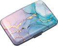 Coco Rossi Credit Card Holder RFID Aluminum Small Mini Wallet Women | Metal Wallet, Business Cards Holder, ID Case, Slim Sleeves, Womens Girls Gift, Carry Wallets for Travel, Gradient Marble