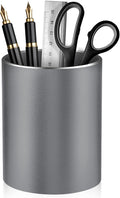 Pen Holder for Desk, Pencil cup Pen Organizer for Desk Metal Pencil Holder Pen Cup and Storage Box for Office, School, Home, and Kids Non-slip silicone bottom 3.93 * 3.14inch (Grey)