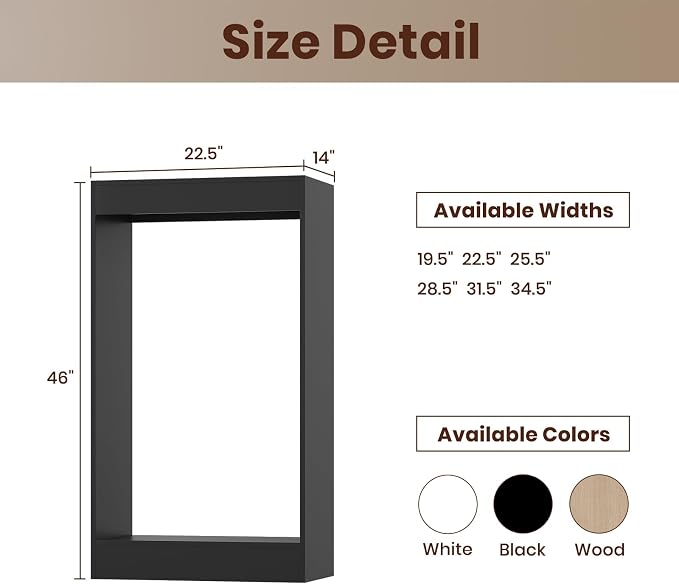 ROOMTEC 22.5" Double Hanging Closet Unit, Modular Closet System with Hanging Rod, Wardrobe Organizer for Bedroom or Walk-in Closet, Wall Mounted, Customizable Clothes Storage Unit, Black
