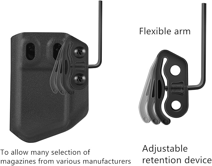 3-Packs Universal Mag Carrier IWB/OWB Magazine Holster for 9mm/.40 Double Stack Magazines