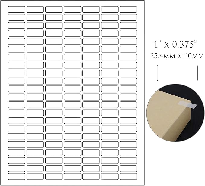 Small Rectangular Labels Protectors + Bonus Color Stickers - Clear Retail Package Seals with Laser Printer Template Included 1594 Pack - 10 Cases
