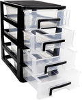 4 Tier Plastic Drawer Organizer Storage Box for Desk, Cosmetics, Jewelry, Office Supplies, Home Organization (8.46" x 5.9" x 9.84")